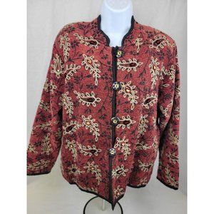 Vintage Flashback Jacket Blazer rusty Tapestry Floral Size M Regular Long Sleeve